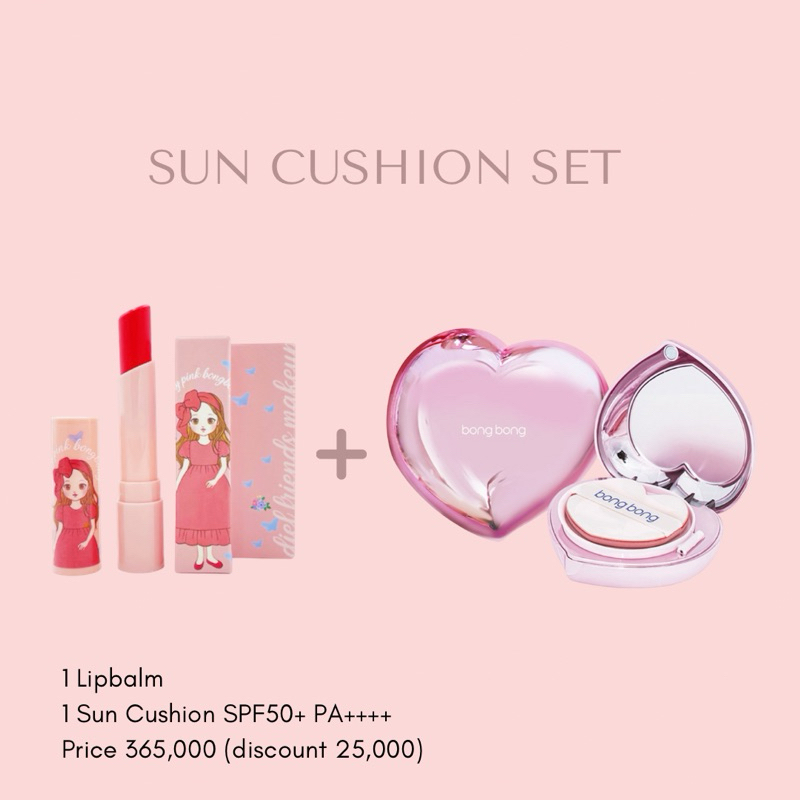 Sun Cushion Set Lip balm (Korea) Set tabir surya dan lipbalm anak, makeup anak, kids sunblock