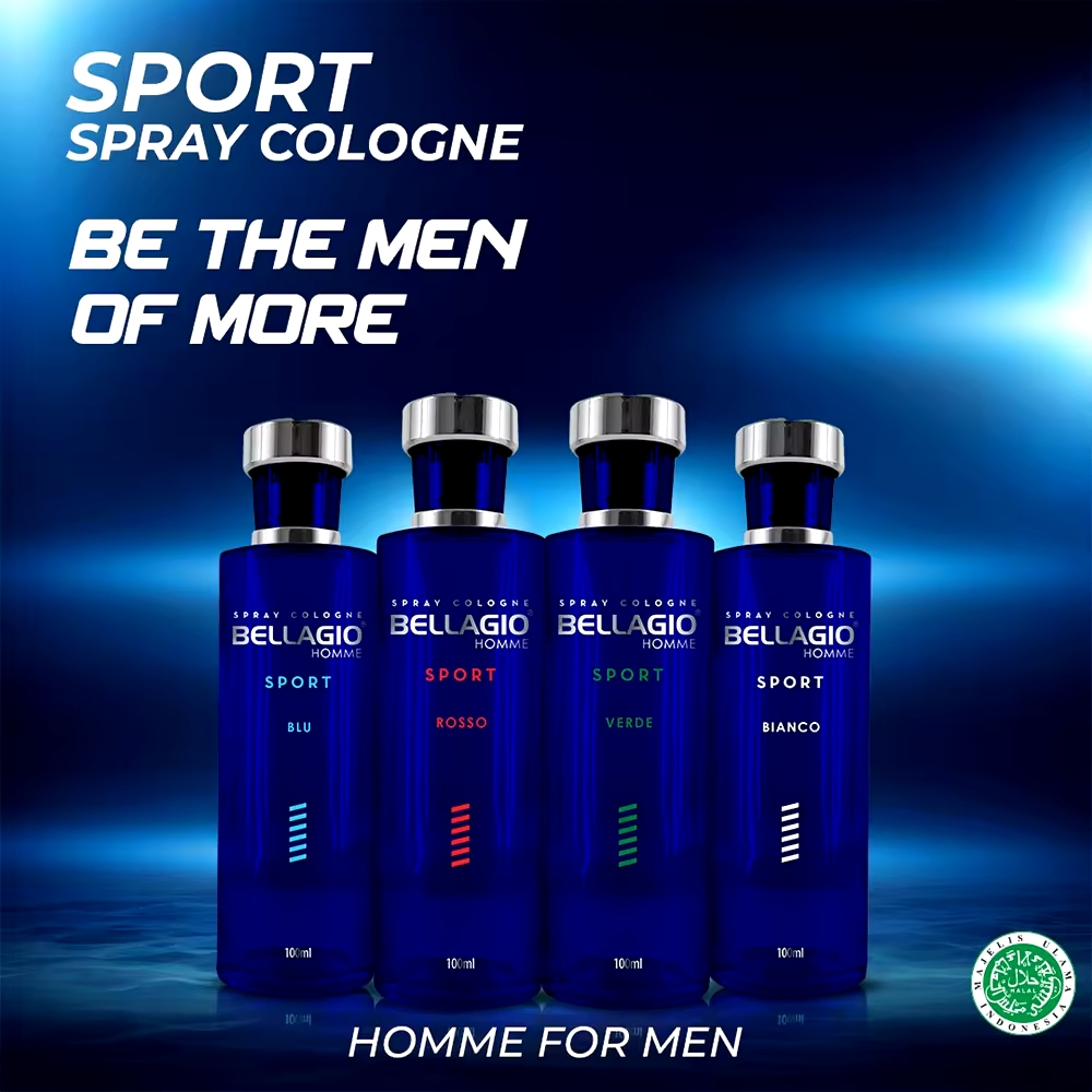 Parfum BELLAGIO Sport Cologne BIANCO/ROSSO/BLUE/VERDE 100 ml