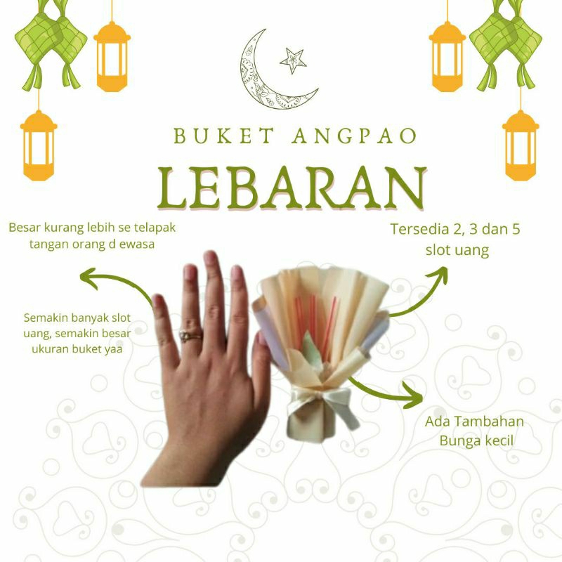 [Dari Disinta] Buket angpao lebaran / Buket Angpao dua Slot/ Buket Angpao tiga slot/ Buket Lebaran/ 