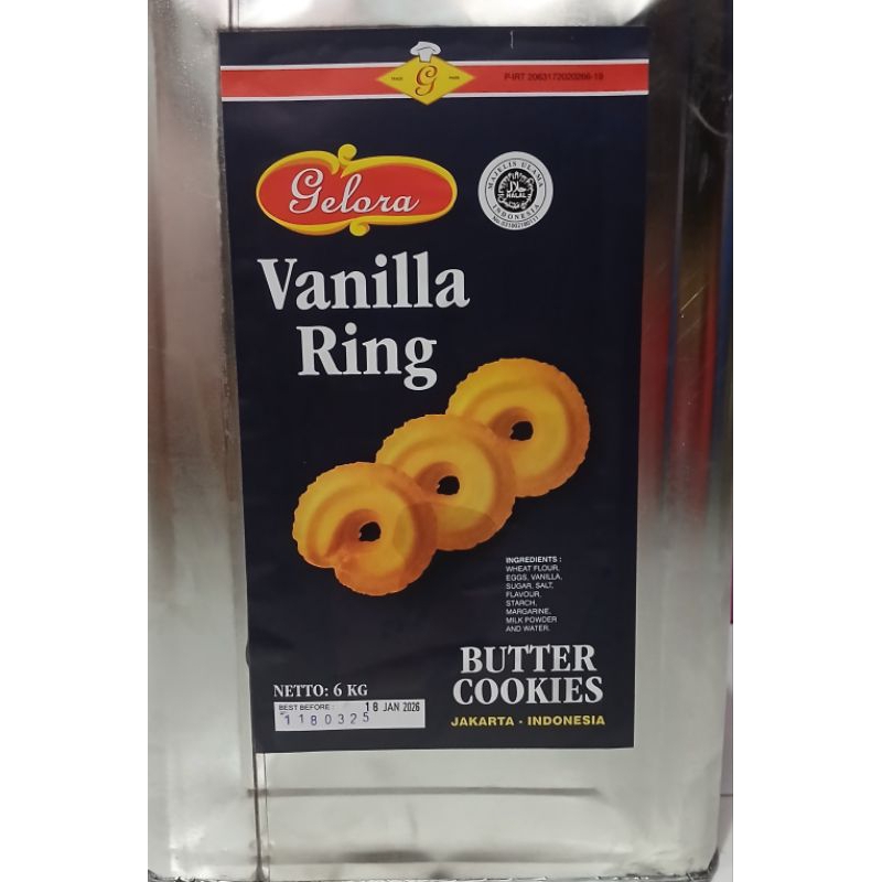 

Vanilla Ring Butter Cookies Gelora 6 Kg