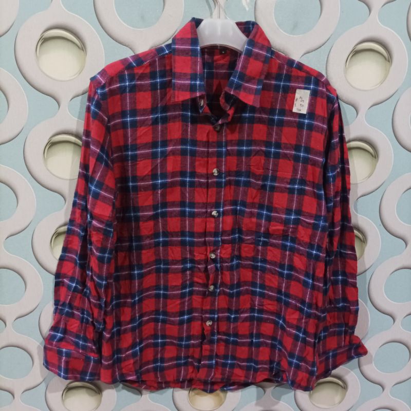 KEMEJA FLANNEL PRIA SECOND UNBRAND SIZE M NZC049
