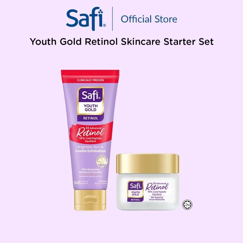 Safi Series Malaysia | Krim Siang + Facial Cleanser | Safi Youth Gold Retinol