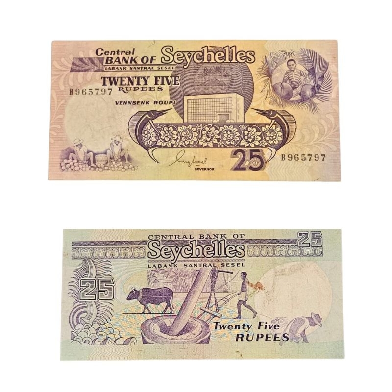 [Koleksi] Negara Seychelles 25 Rupe 1989 Kondisi Kertas Utuh Renyah Dijamin Original 100%