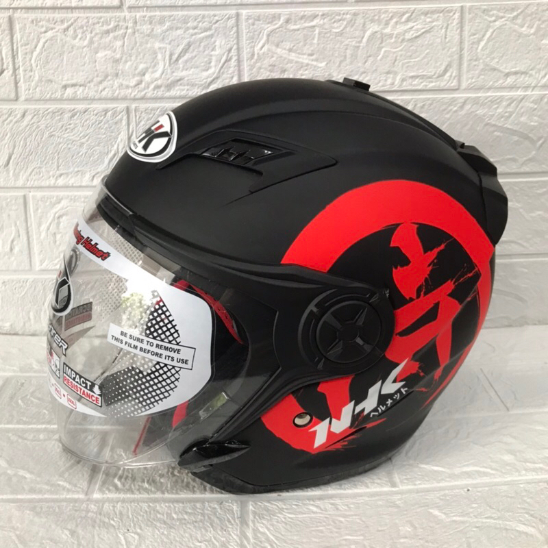Helm Nhk Gladiator Kanji Black Red Doff