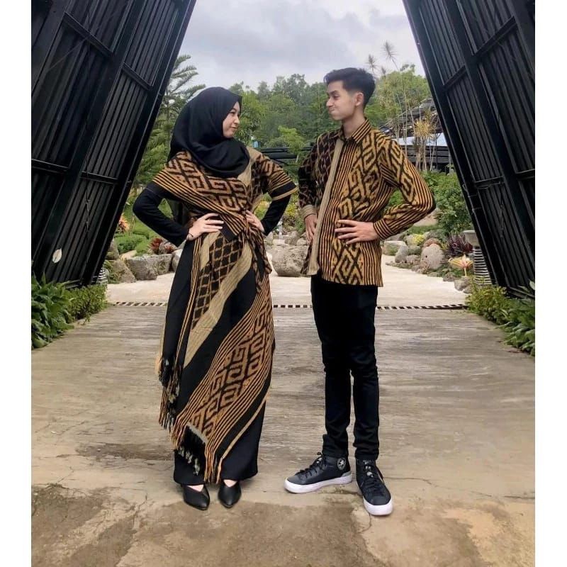 Couple Lebaran - Couple Tenun - Couple Kondangan - Kemeja tenun - Dress Tenun