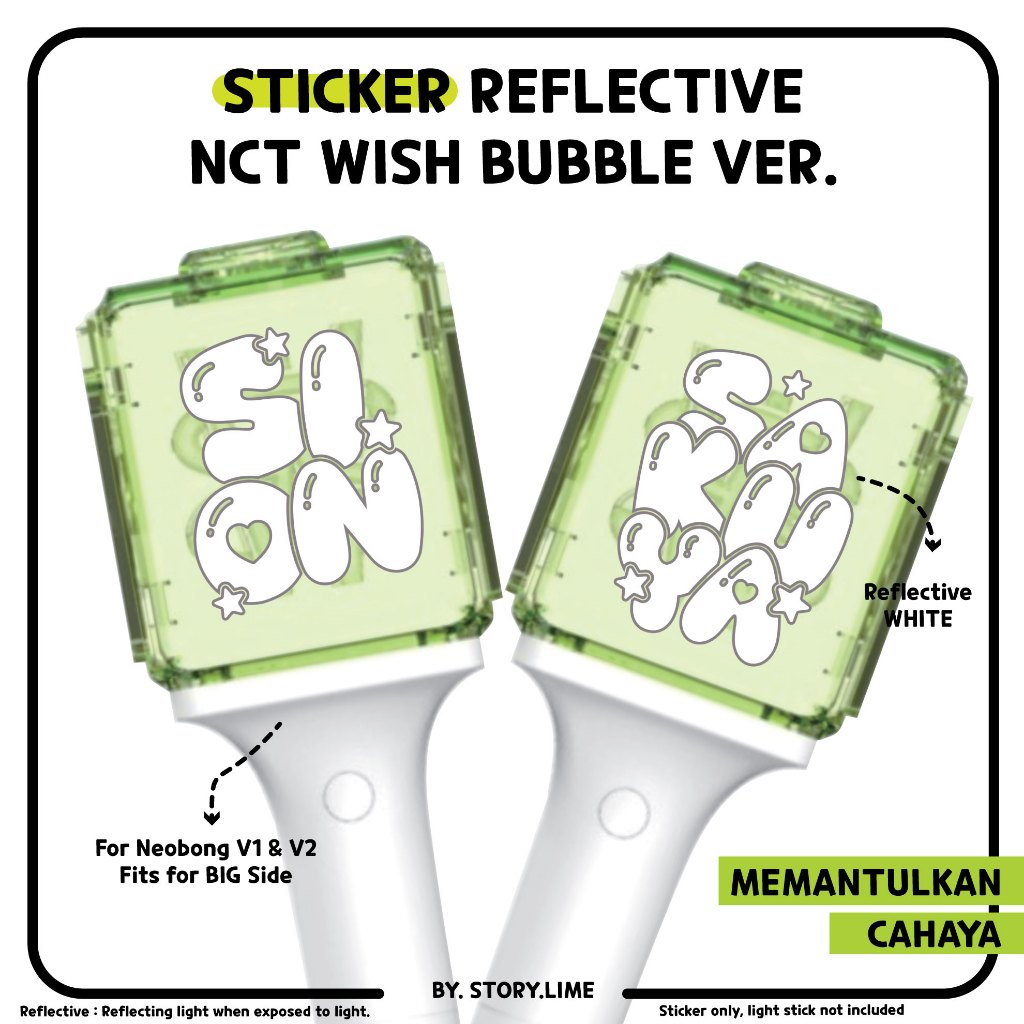 Sticker Deco Reflective BUBBLE NCT WISH Kpop Decal for NEOBONG/ Lighstick/ Phonecase/ Laptop/ Notebo