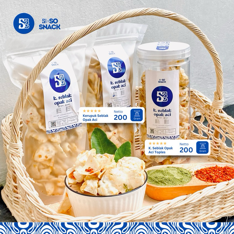 

SO SNACK Kerupuk Seblak Opak Aci Khas Ciamis – Standing Pouch - Cemilan Viral – Makanan Ringan