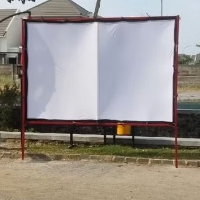 Kain Layar Proyektor / Screen Proyektor Ukuran 2x3 Meter Tanpa Sambungan Bisa Tembak Depan Belakang