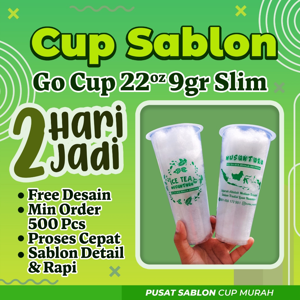 Cup Sablon Go Cup 22oz 9gr Slim