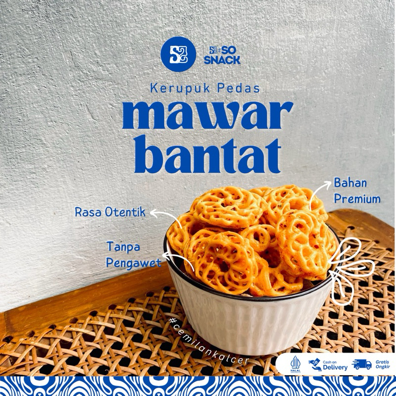 

SO SNACK Kerupuk Mawar Bantat – Kerupuk Viral Rafael - Standing Pouch - Cemilan Viral