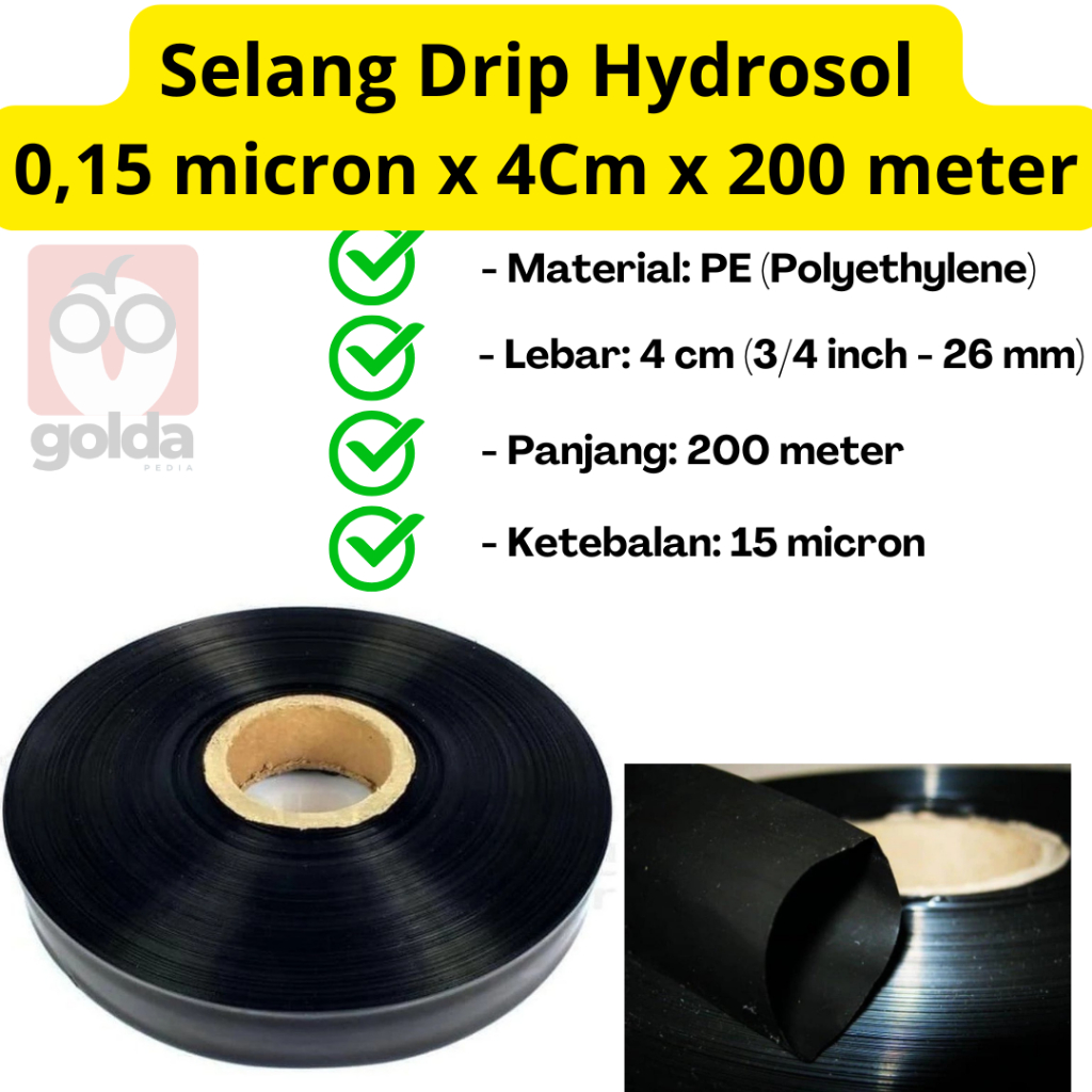 Selang Drip Irigasi Tetes Pertanian 15 Micron 4 cm 200 Meter - Pipa 3/4 Inch | SELANG DRIP IRIGASI P