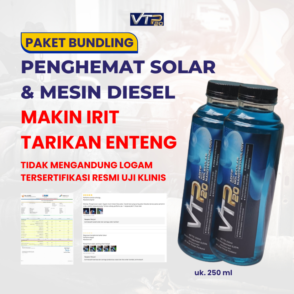 VTP20 PAKET BUNDLING Penghemat BBM Mobil Solar Diesel Traktor Truk -  2 pcs Ukuran 250 ml