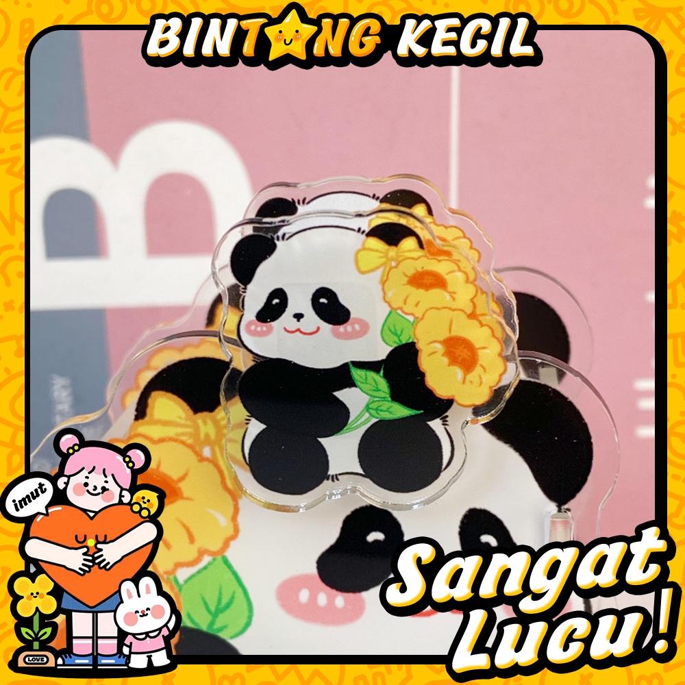 

Klip Penjepit Kertas panda Pemegang catatan lucu gaya ins Klip dua sisi akrilik Klip Ekor Panjang