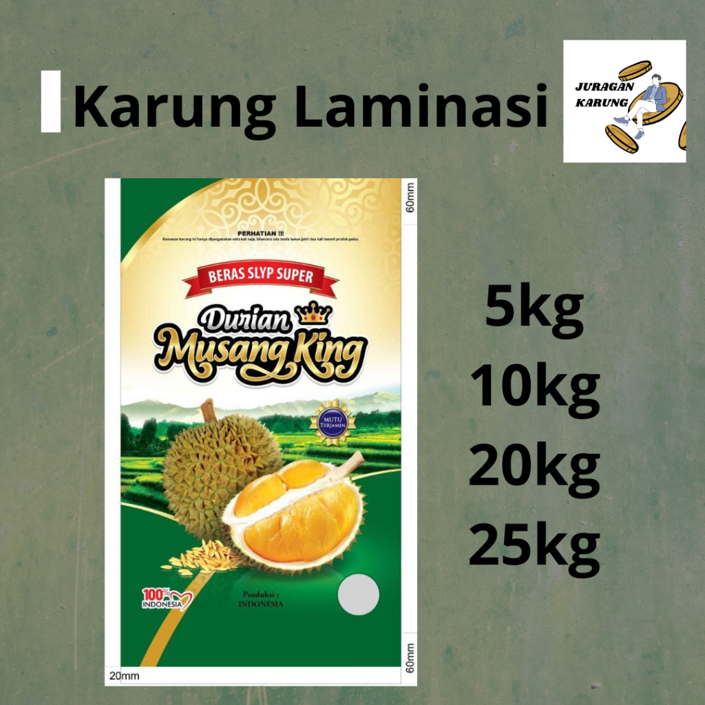 Karung Laminasi Durian Musang King Karung Beras premium