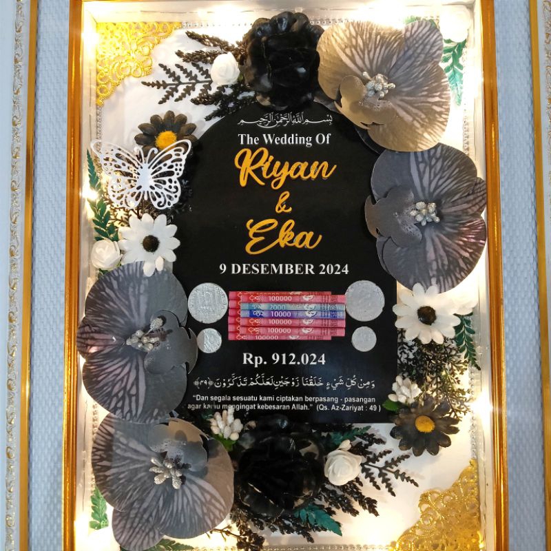 Mahar Pernikahan / Bingkai Mahar Tetes Air / Mahar Anggrek