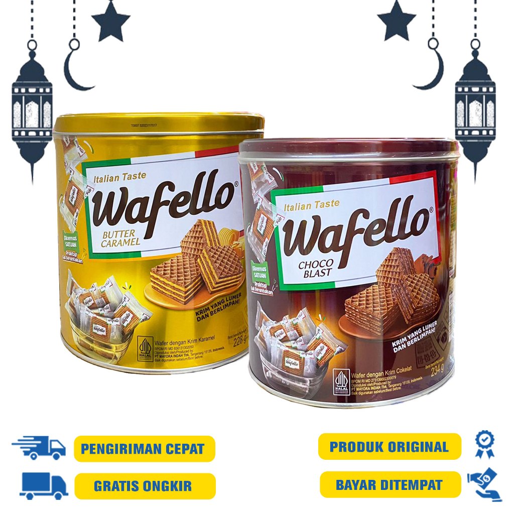 

WAFELLO KALENG - KARAMEL 287 GR | WAFELO WAFER COKLAT 294GR