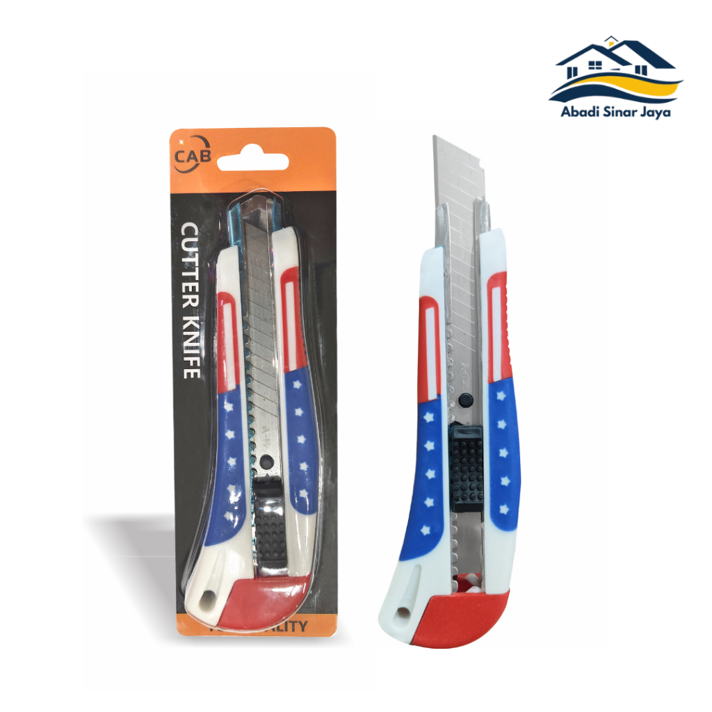 

[ASJ] Cutter USA / Pisau Cutter Tajam Stainless / Kater Besar Murah CAB - Pemotong Tajam dengan Handle Anti Slip