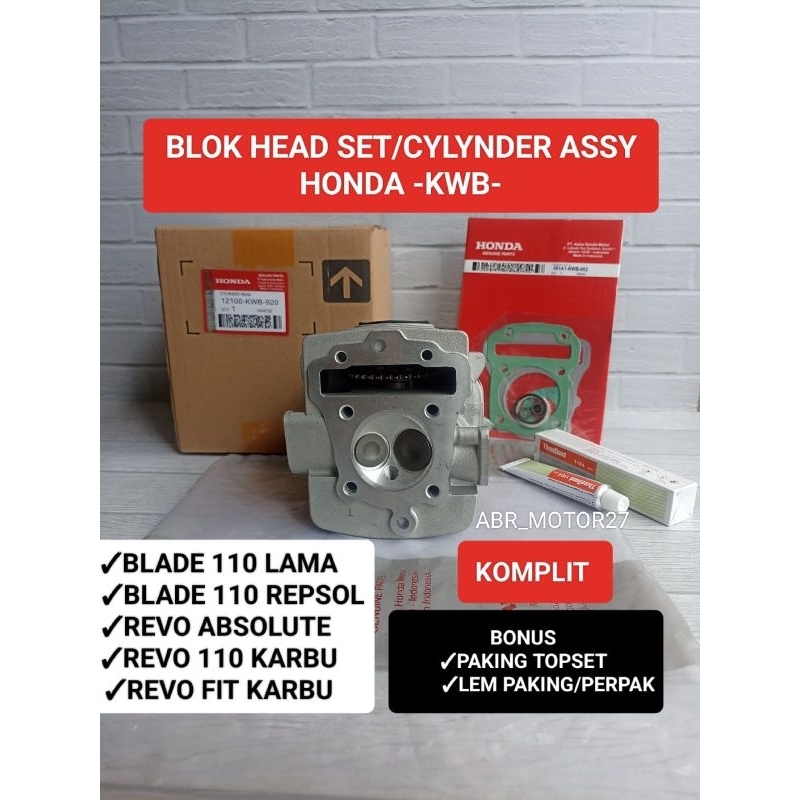 Blok head set -KWB- cylinder head Assy Revo fit karbu/Revo 110 karbu/Revo absolute/Blade 110