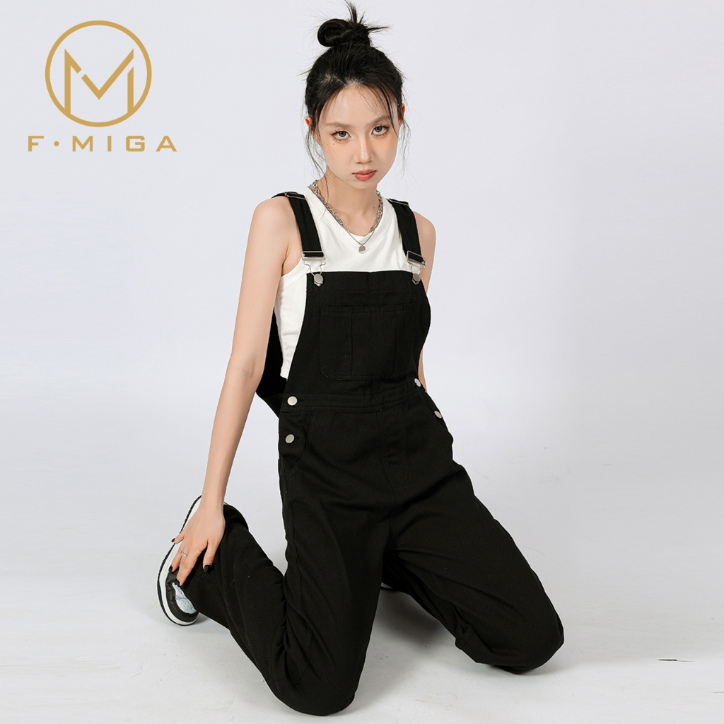 F·MIGA C52 C51 Wanita Playsuit Overall Jeans (Kodok) - Blue Denim