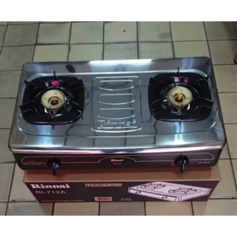 Kompor gas rinnai dua tungku 712 A/kompor gas rinnai 2 tungku stil tebal