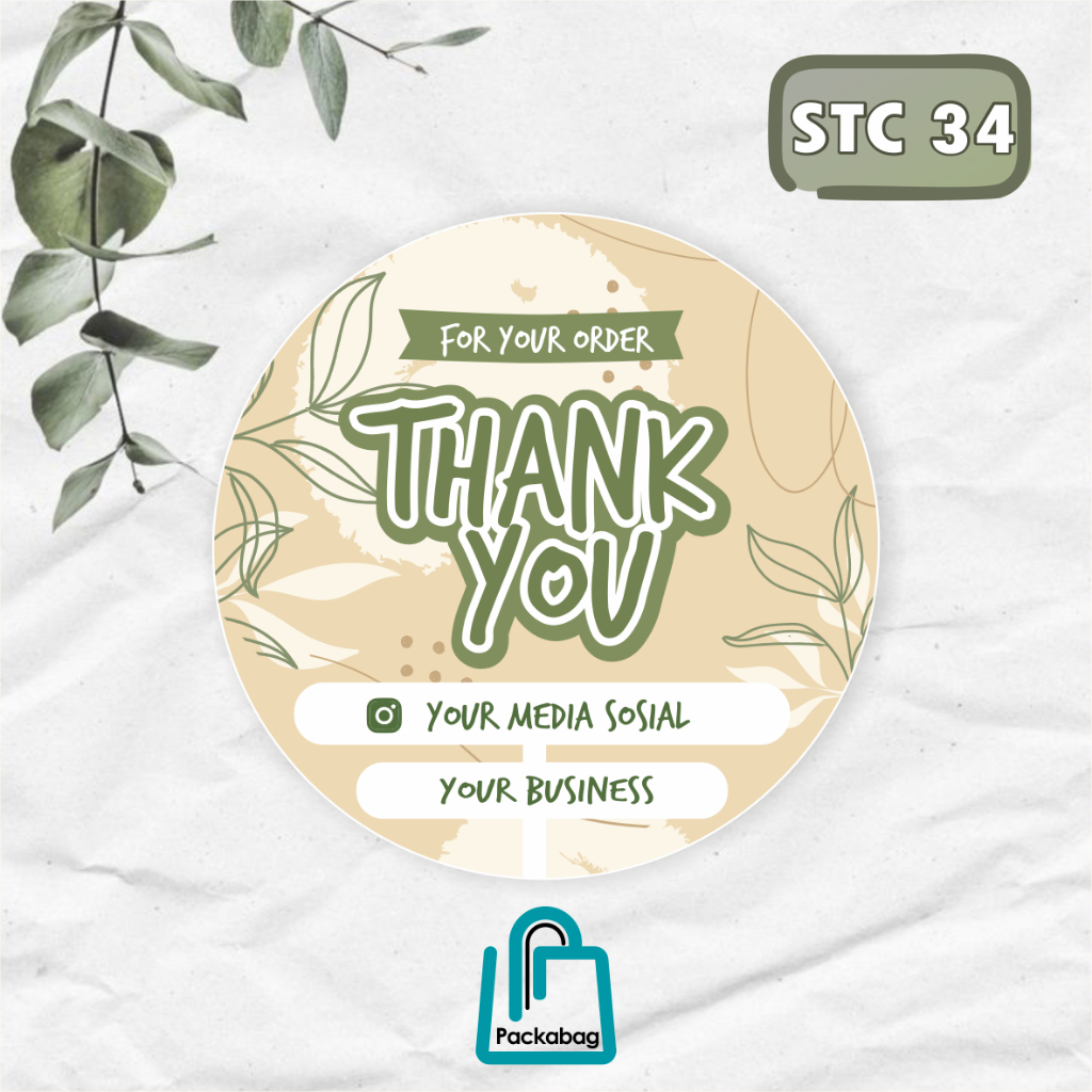 

[160PCS] STICKER THANKYOU CARD CUSTOM - 1 PACK