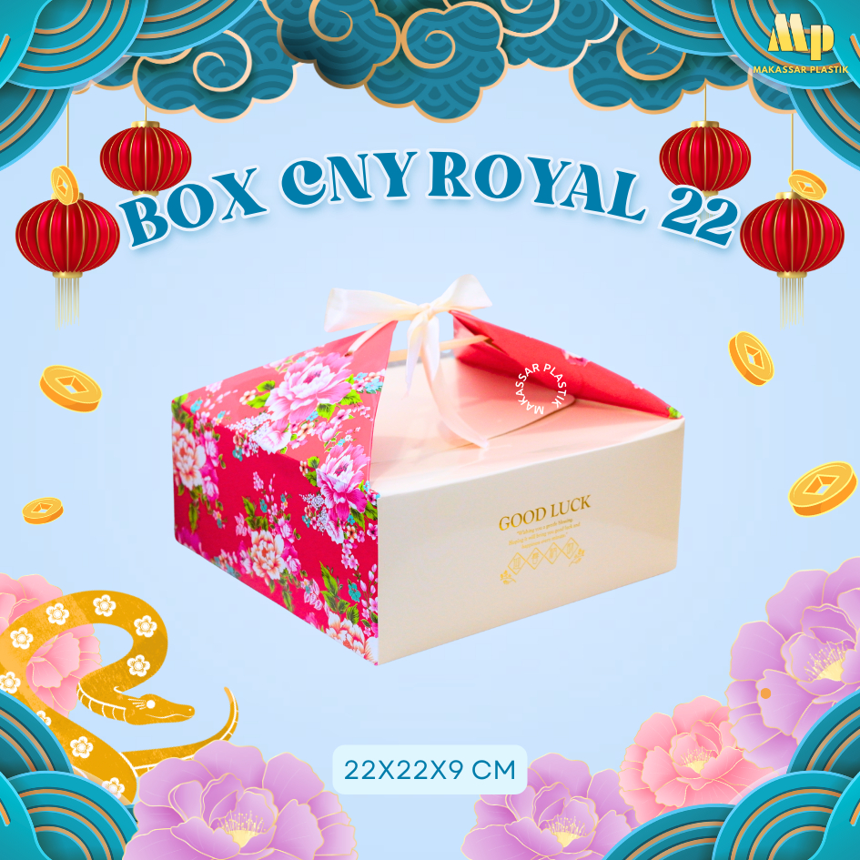 

BOX CNY ROYAL 22 (22x22x9) / BOX HAMPERS IMLEK / DUS HAMPERS @12 PCS