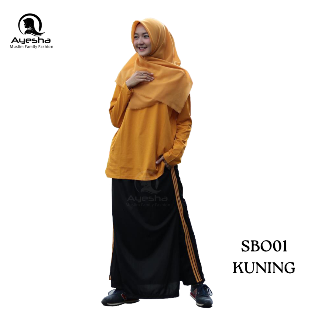 AYESHA SBO01 | Setelan Baju Olahraga | Rok Celana | Setelan Olahraga Polos Wanita Bahan Katun Combed