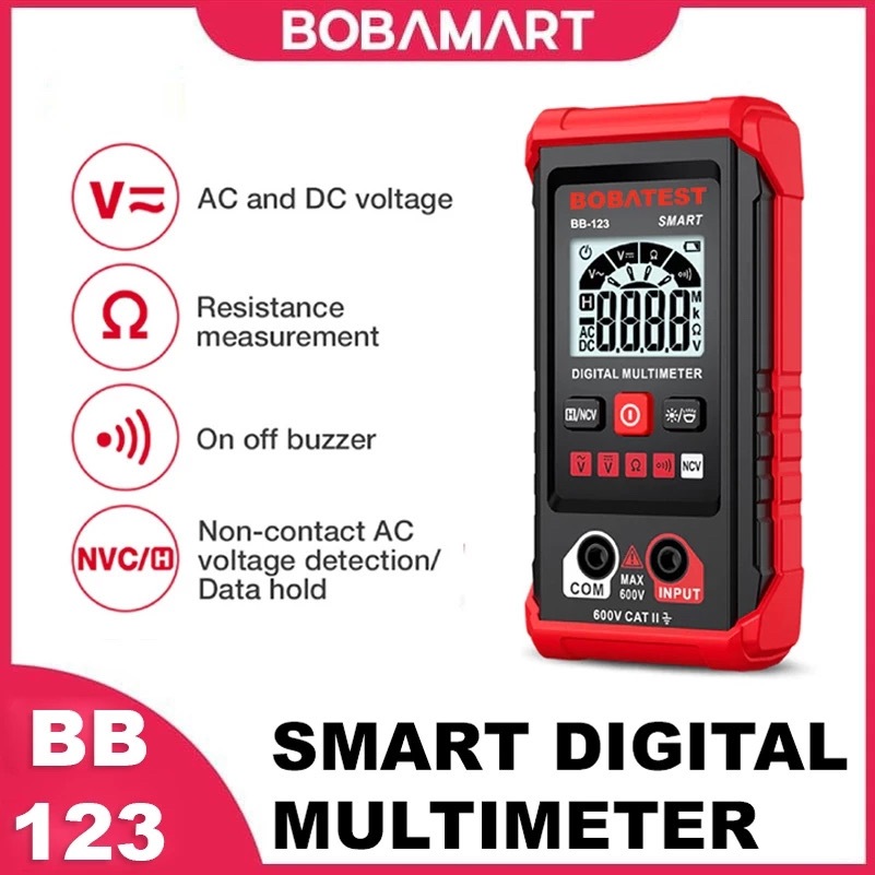 Mulitimeter Digital Otomatis 600V Pengukur Tegangan Listrik AC DC Digital Multimeter 4000 Counts Mul