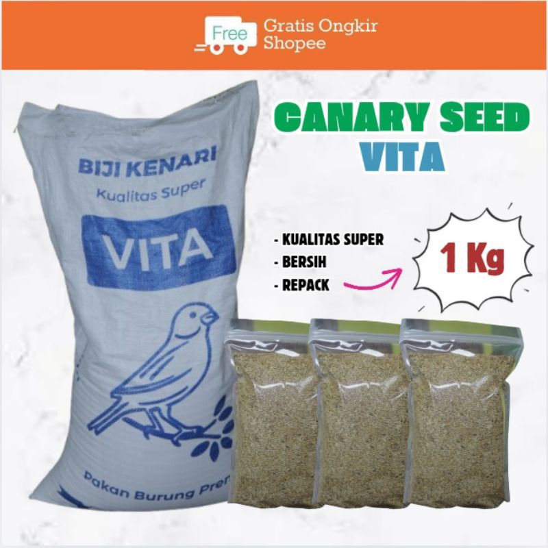 Pakan Burung KENARI SEED VITA Kemasan 1 kg CANARY SEED Pakan KENARI