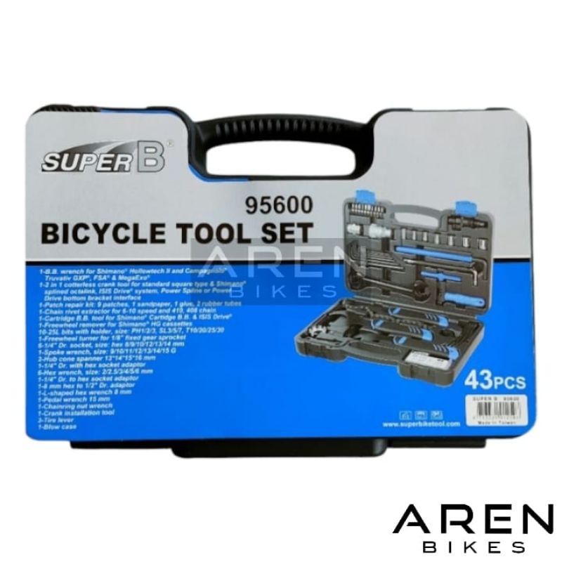 TOOLKIT SEPEDA SUPER B BICYCLE TOOLSET 95600 TAIWAN 43 in 1 43Pcs TOOL SET KIT ALAT KUNCI L KONES KO