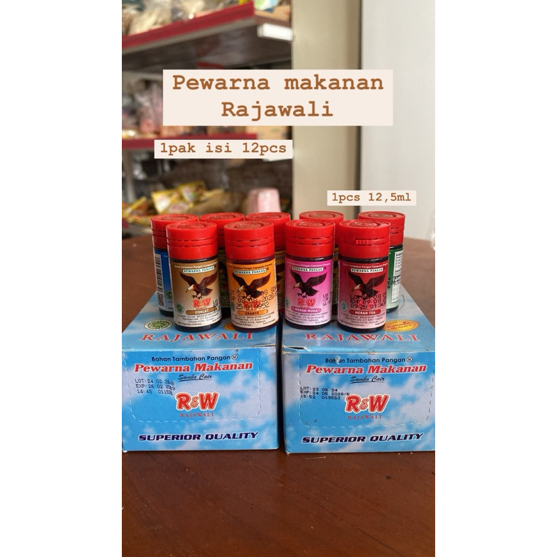 

(12pcs)Pewarna Makanan Minuman Kue Rajawali R&W RW 12,5 ml 1 Pak