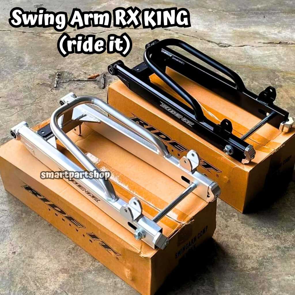 SWING ARM RIDE IT SWING AREM LENGAN AYUN SUPIT RX KING ALUMINIUM  SILVER/HITAM RIDE IT