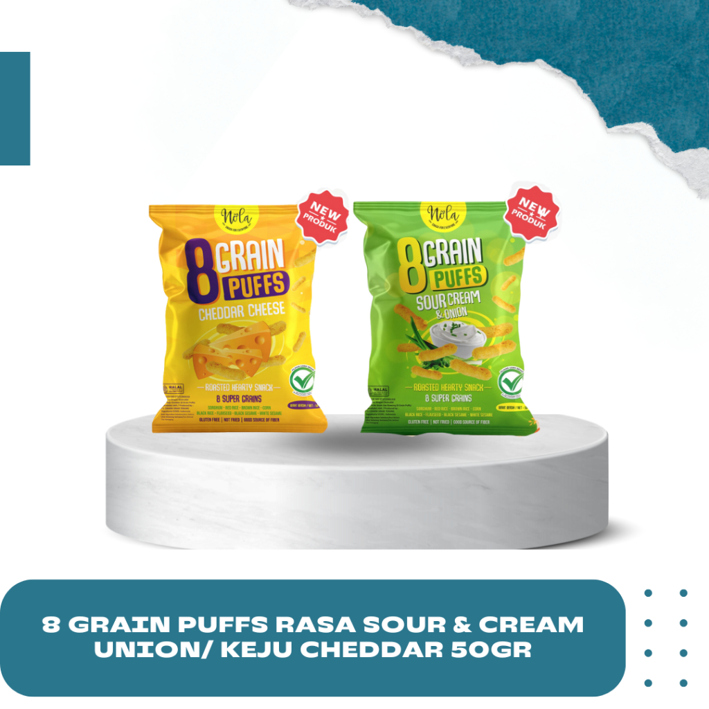 

8 GRAIN PUFFS Rasa Sour & Cream Union/Keju Cheddar 50gr