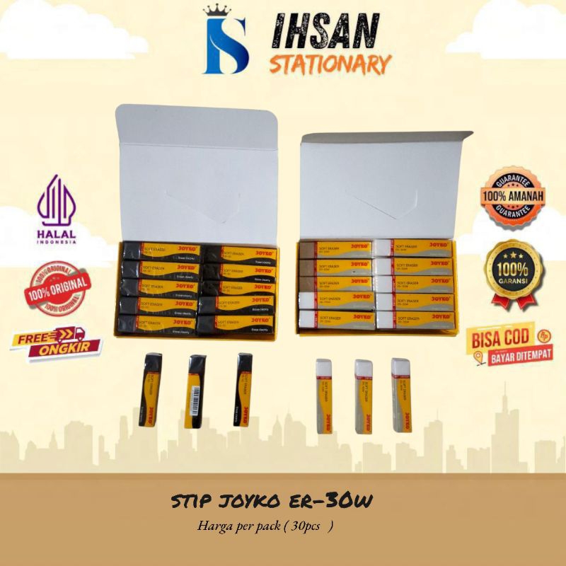 

Eraser/Stip/Penghapus Joyko EB/ER 30 Isi 10 dan 30 Pcs (1 Pack)