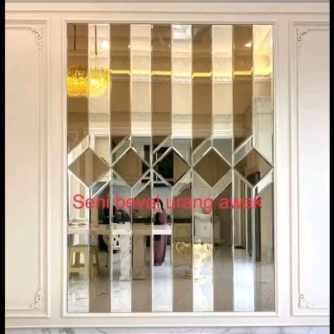 Cermin Bevel Variasi Campuran Warna Ketupat cermin Bevel 5mm cermin hexagon cermin dinding cerminvar