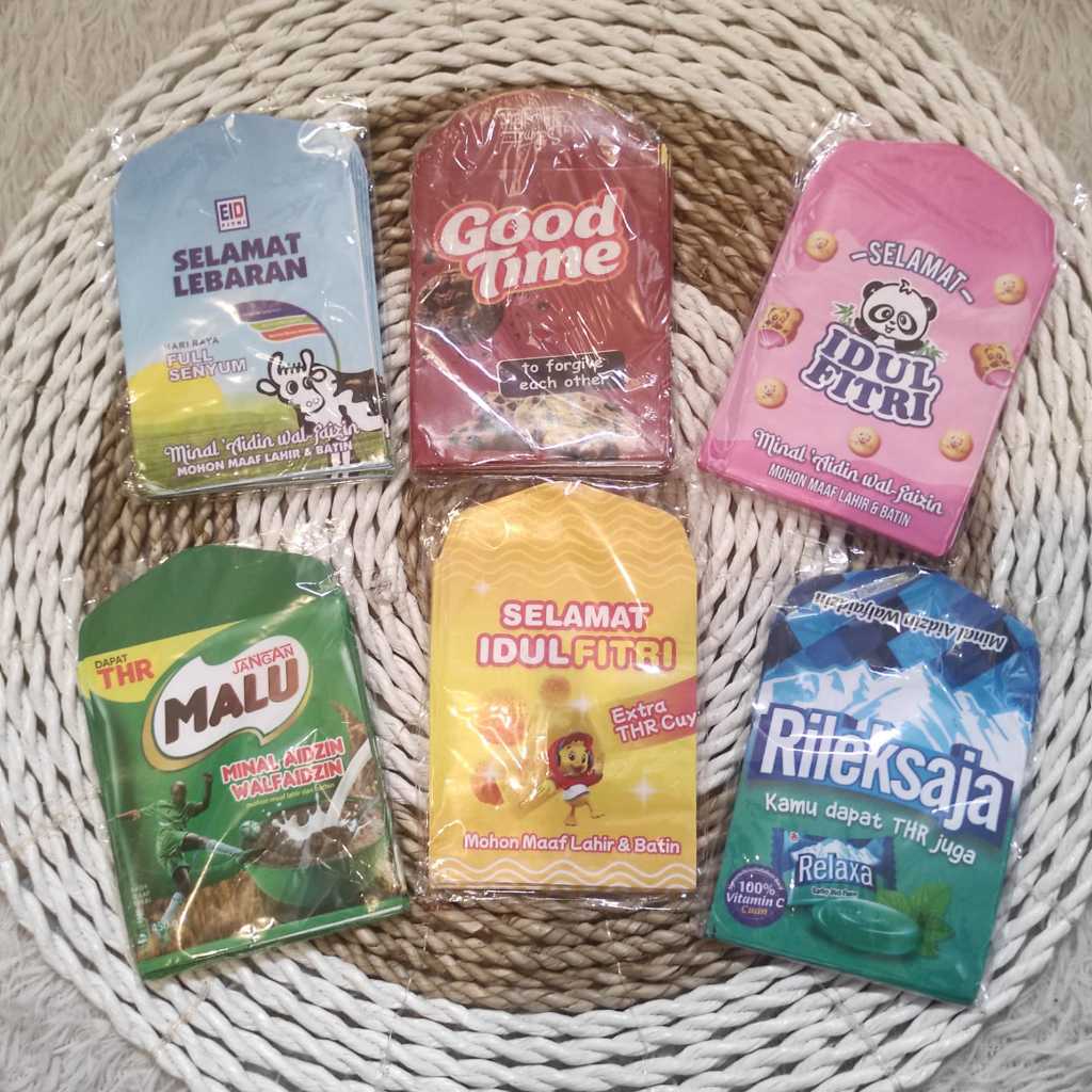 

GROSIR Amplop lebaran motif Snack medium (isi 10pcs) / Amplop THR Anak Murah untuk di jual lagi