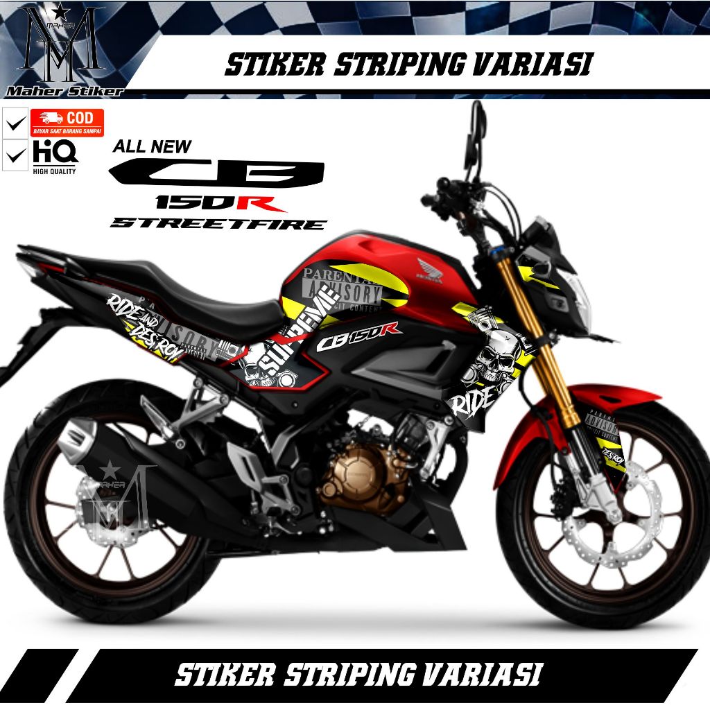 Stiker Striping Cb 150R 2021 Variasi Skull