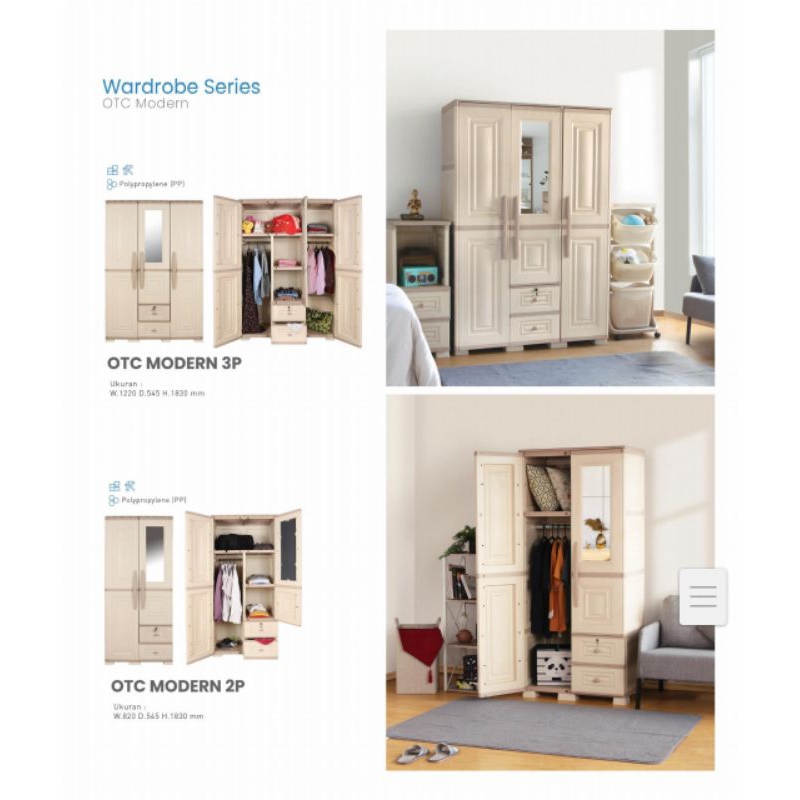 LemariPlastik3pintuOlymplast,2 pintu