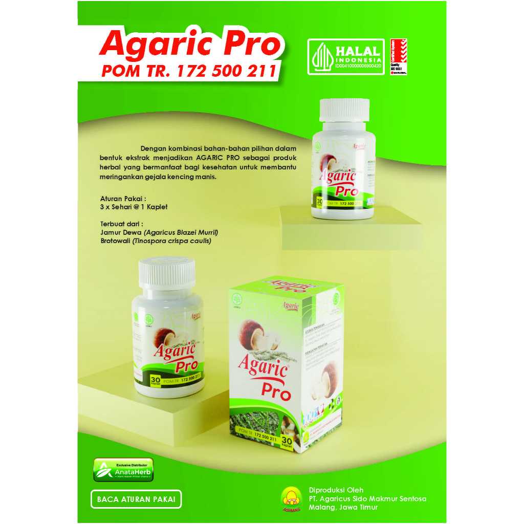 Agaric Pro AgaricPro Original Exp Date November 2027 GRATIS ONGKIR Obat Herbal Diabetes Kencing Mani