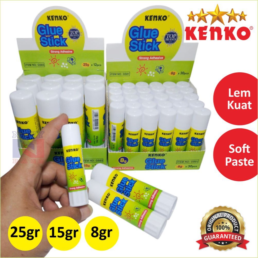 

lem stik kenko, lem kertas harga 1 pcs, KENKO GLUE STICK / Lem Stik / Lem Batang 8gr, 15gr, 25gr