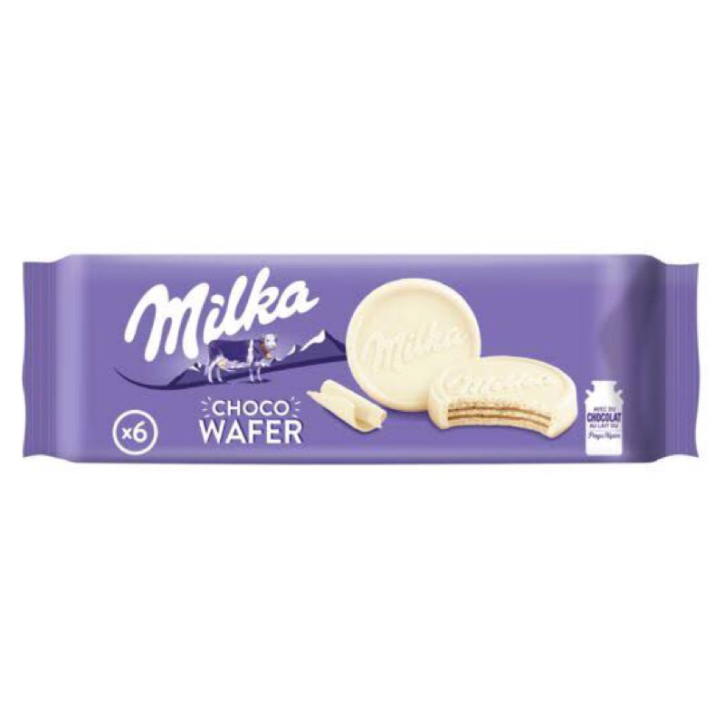 

Milka choco wafer with white chocolate