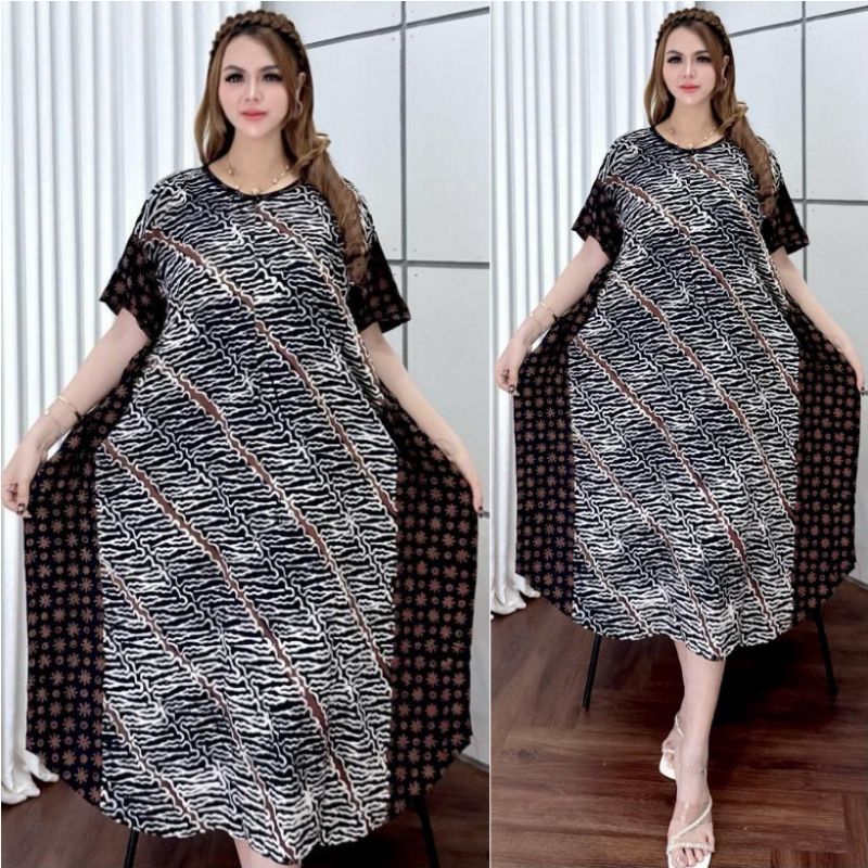 Daster Lowo Soganan Batik Cap Rayon Super Kain Tebal Adem Halus Bernafas Busui / Daster Lowo Jumbo D