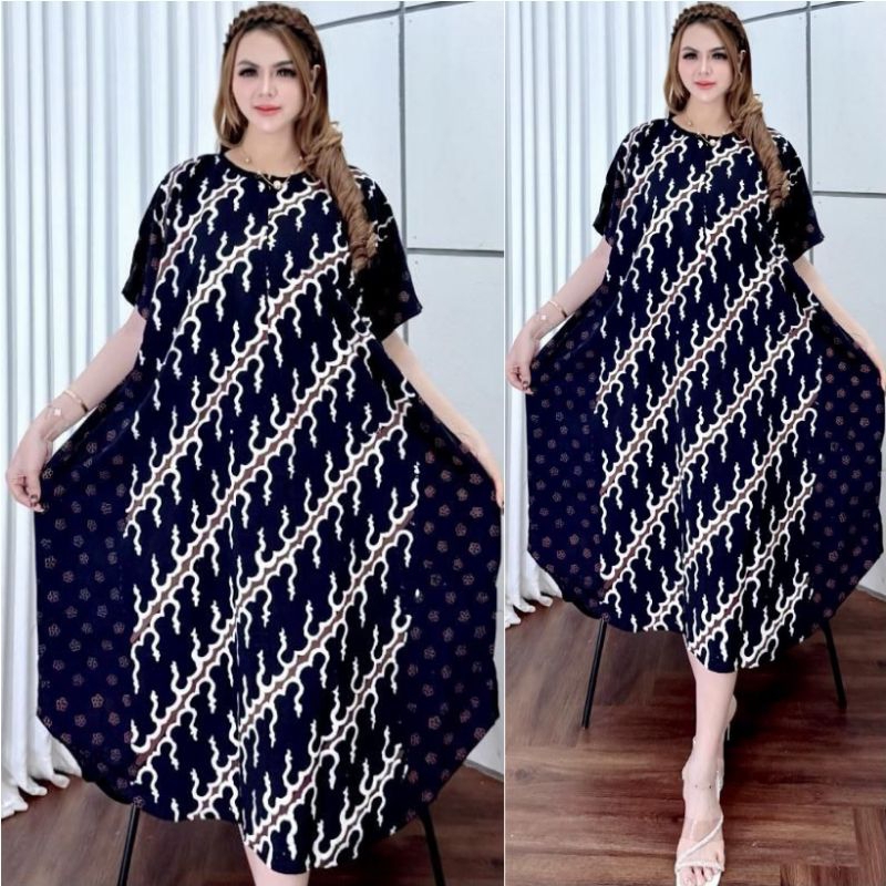 Daster Lowo Soganan Batik Cap Rayon Super Kain Tebal Adem Halus Bernafas Busui / Daster Lowo Jumbo D