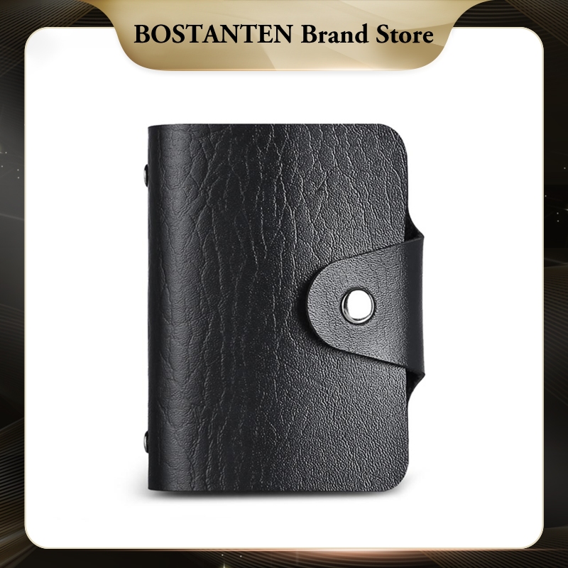 BOSTANTEN Dompet Kartu Bahan Kulit Sintetis Slot Kartu Motif Kartun Unisex