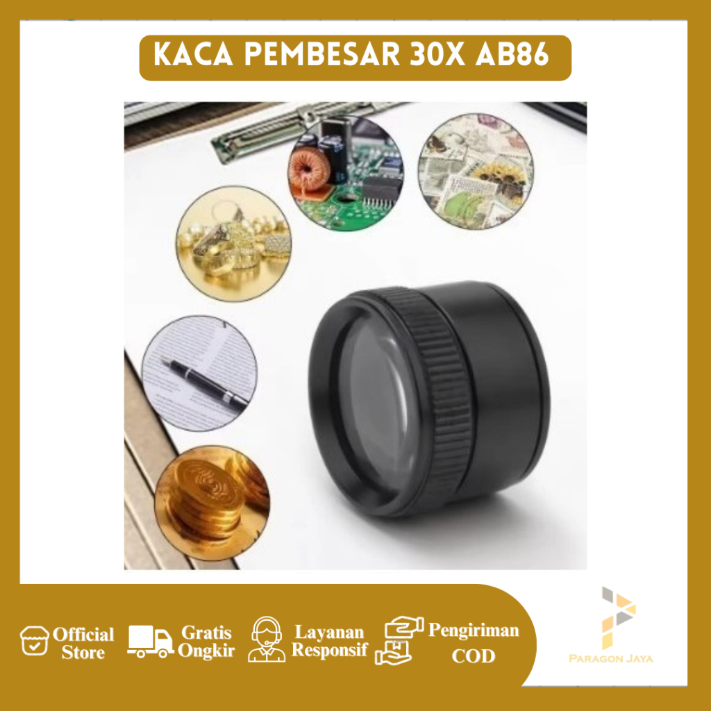 

Kaca Pembesar 30x AB86 / Lup Lensa Magnifier Handheld / Perhiasan Komponen Membaca / Loupe / Kaca Pembesar 30 x 36//