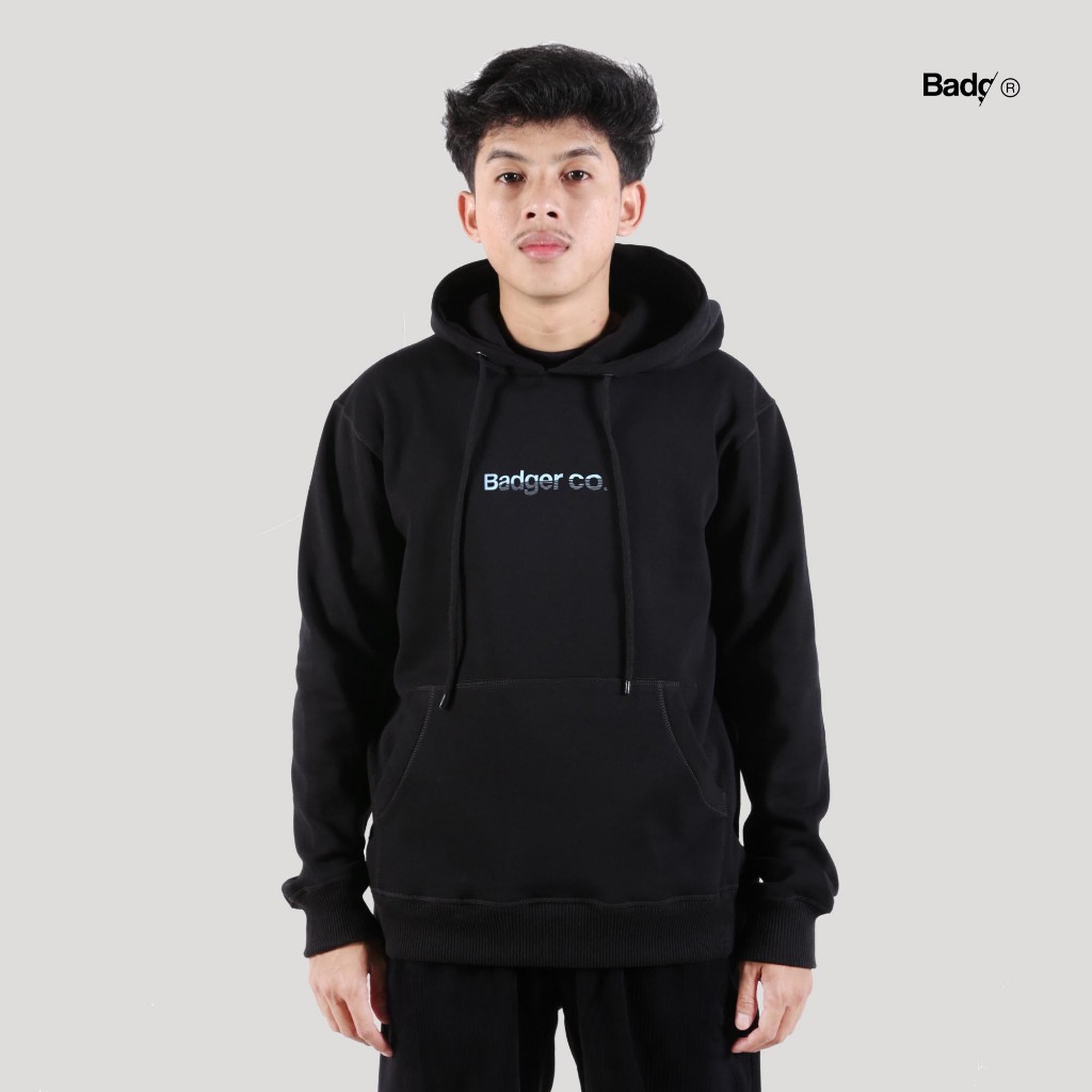 Badger Sweater Pullover Hoodie LOGTOS Black