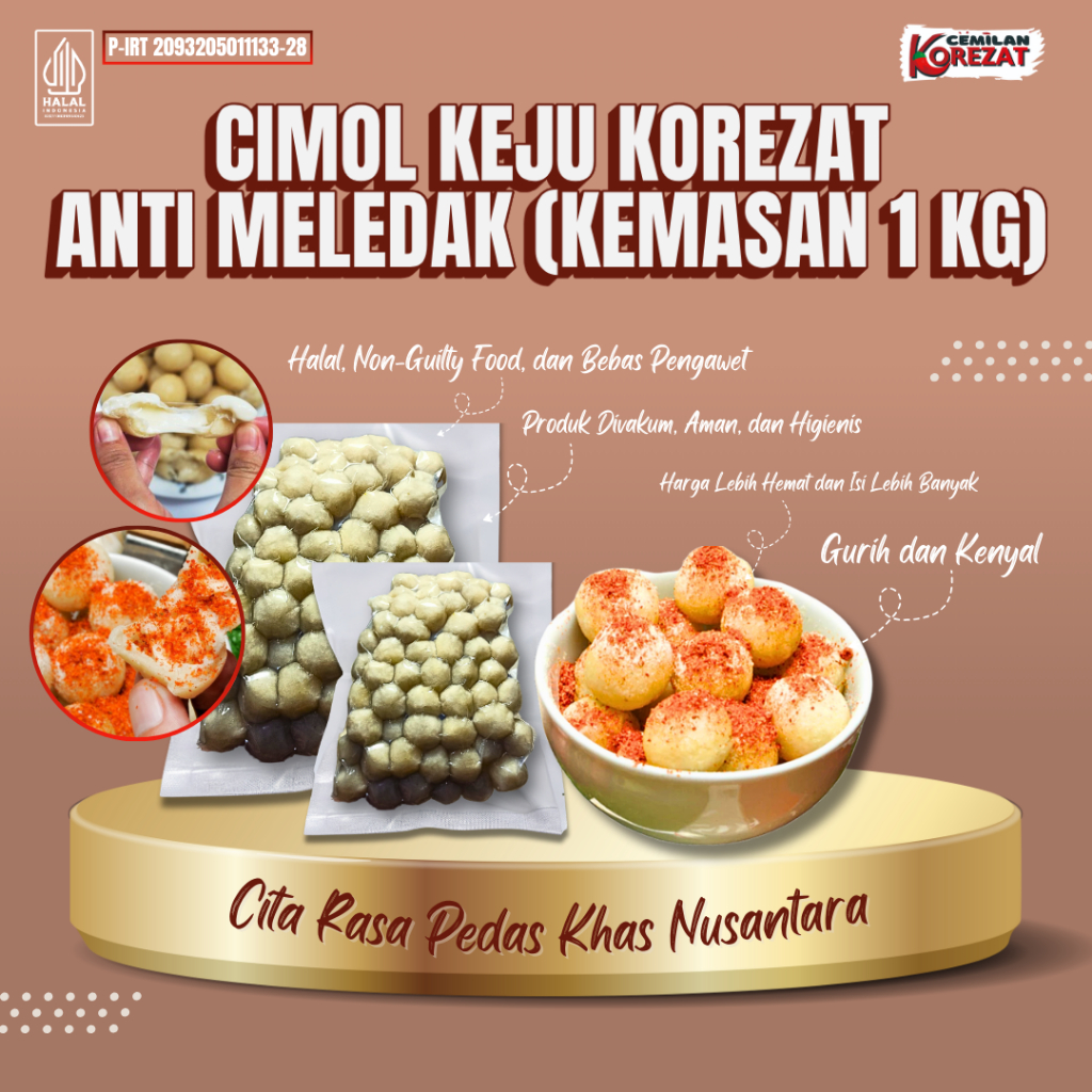 

Cimol Keju Korezat [1 Kg] [Halal Anti Meledak] | Siap Goreng - Renyah & Gurih