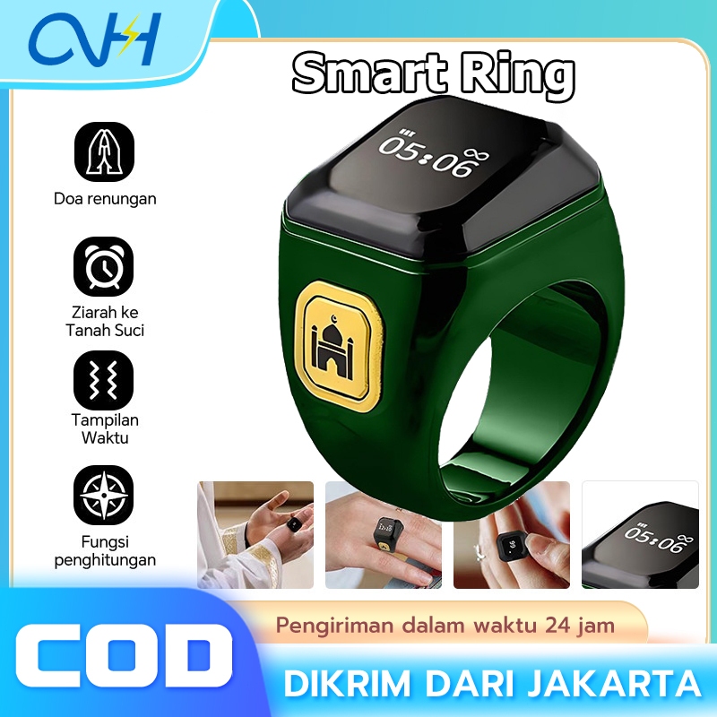Smart Ring Cincin Zikr Digital LED Display Bluetooth Tasbeeh Counter Smart Zikr Ring Tahan Air