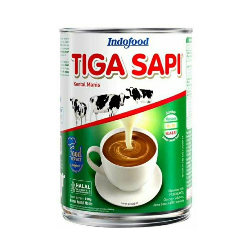 

Tiga Sapi Susu Krimer Kental Manis Kaleng Plain 490gr 1 pcs