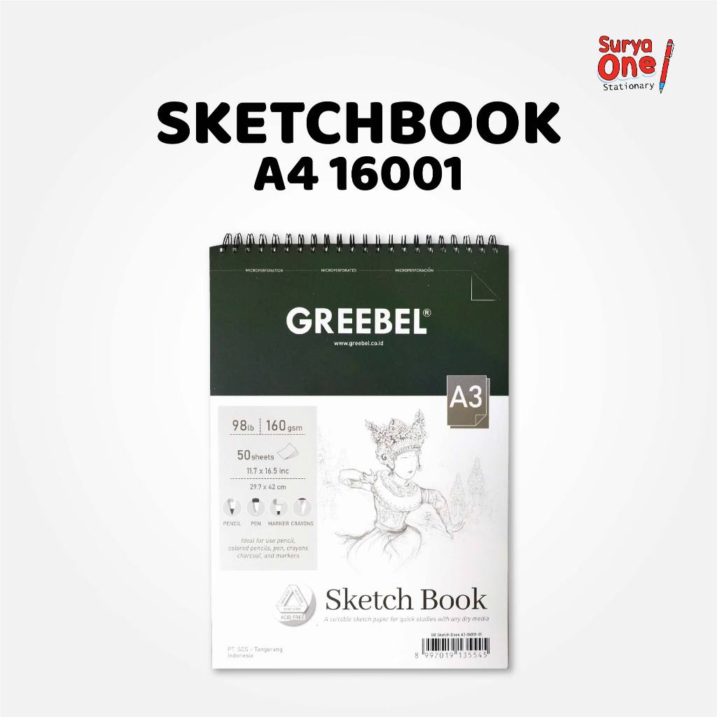 

Sketchbook Greebel A3 16001 50 Lembar / Buku Gambar A3 / Sketch Book / Buku Sketsa / Buku Menggambar / Painting Book Suryaone